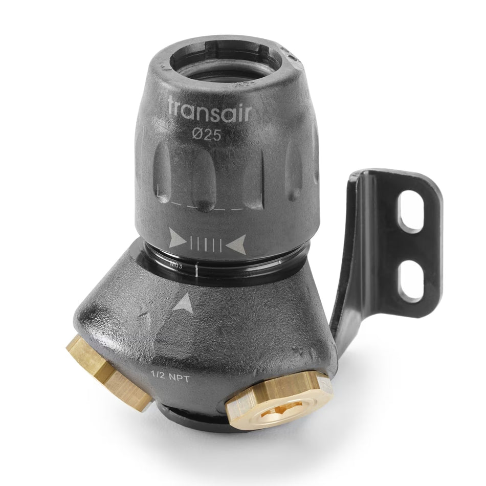 16.5mm (1/2" ID) Conector de pared c/2 Puertos 45°